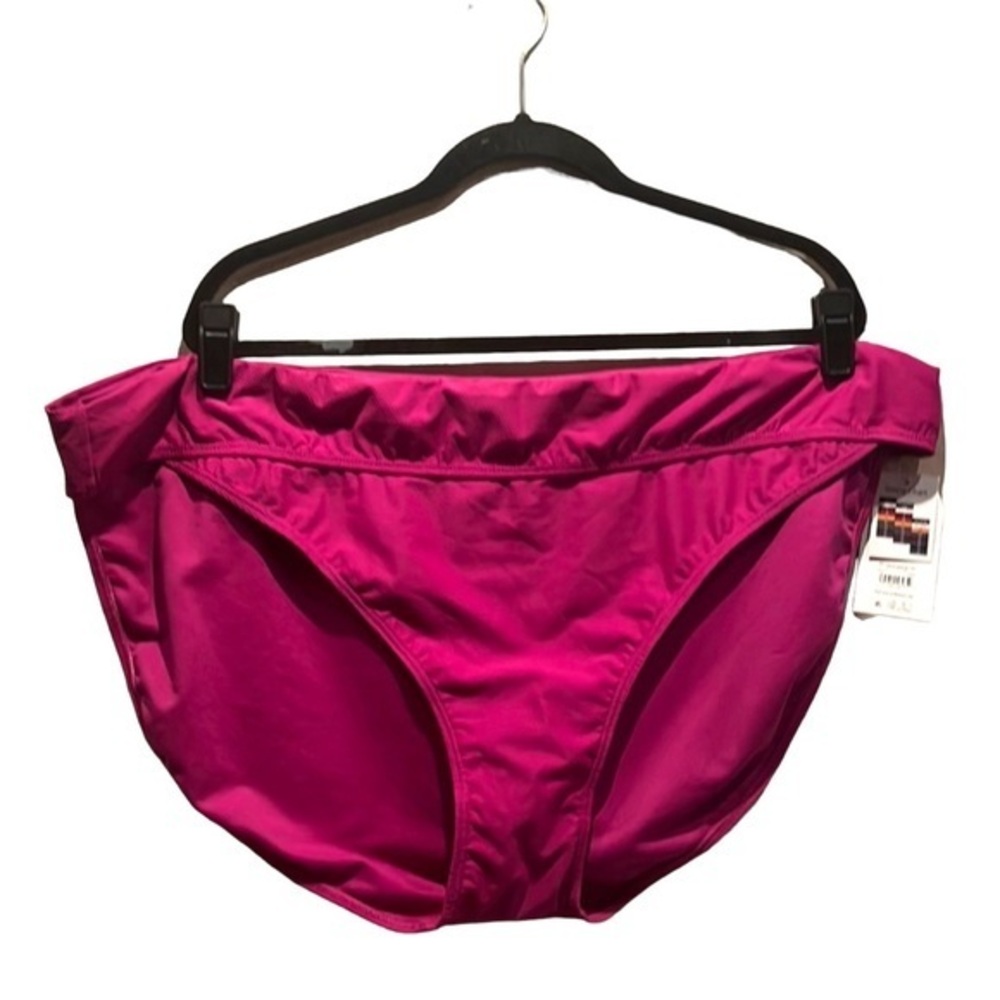 New Time and Tru 3X Passionate Plum Textured Fabric Bikini Bottoms NWT